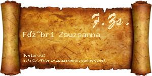 Fábri Zsuzsanna névjegykártya