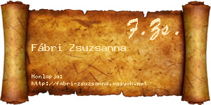 Fábri Zsuzsanna névjegykártya